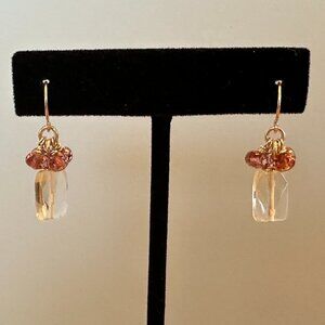 Handmade OOAK gemstone and silver dangle earring